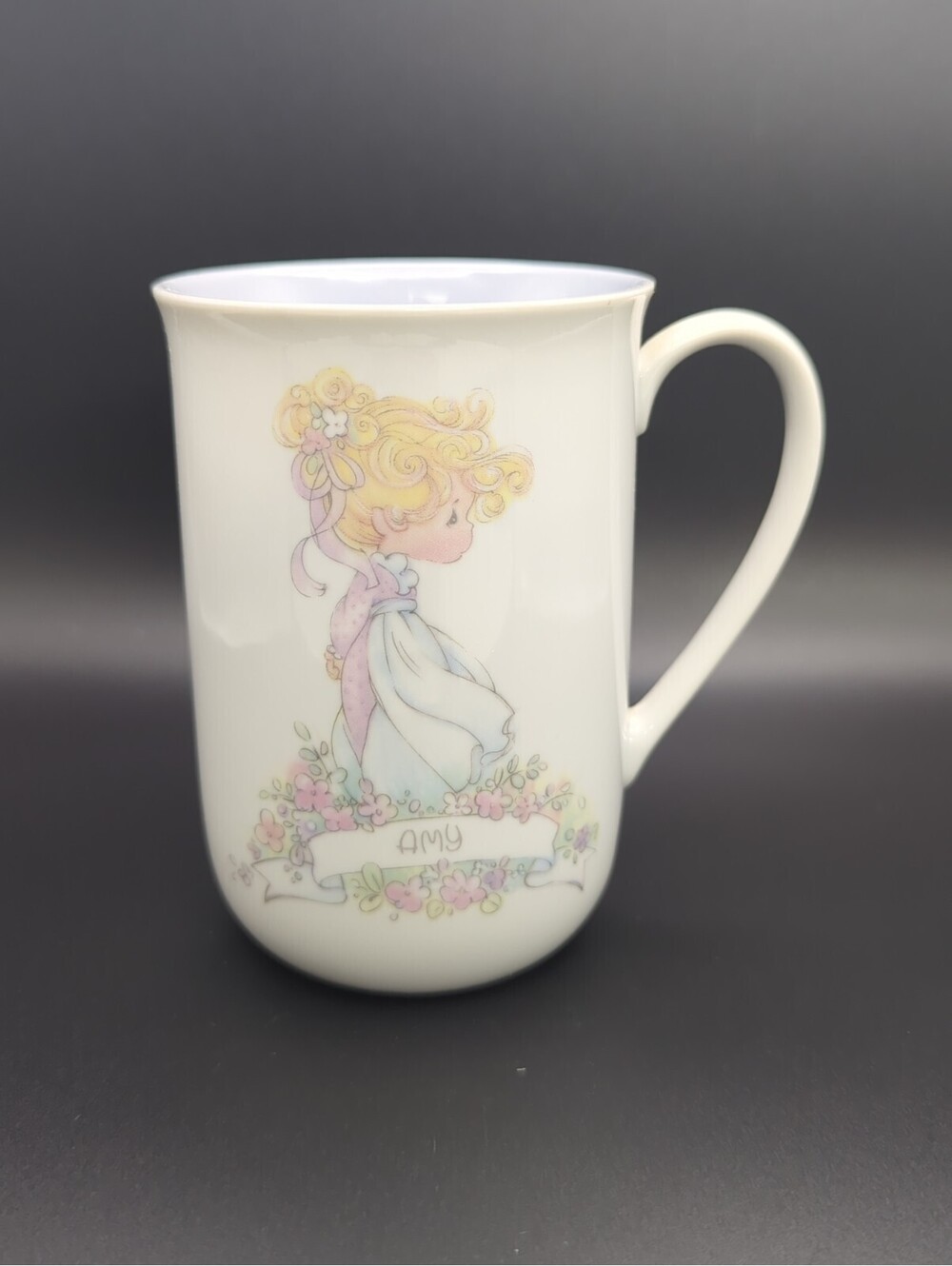 “Amy” Name Precious Moments Gift 8 oz Coffee Mug/Tea Cup Porcelain, Enesco 1989